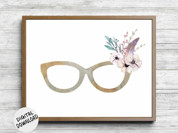 Eyeglasses Watercolor Art Print for Opticians