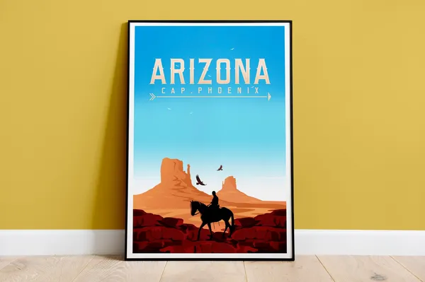 Arizona Travel Print, Monument Valley Travel Poster