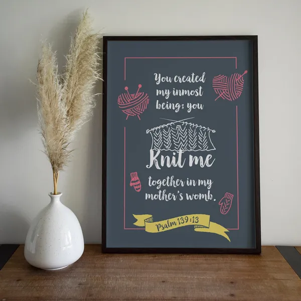 Psalm 139 Bible Verse Nursery Art Print