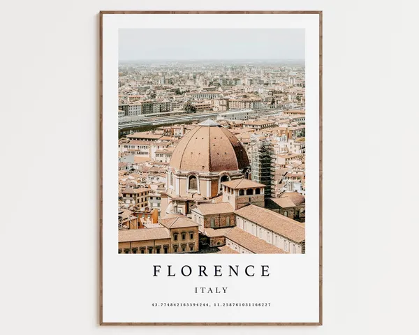 Italy City Print, Florence City View Art Poster