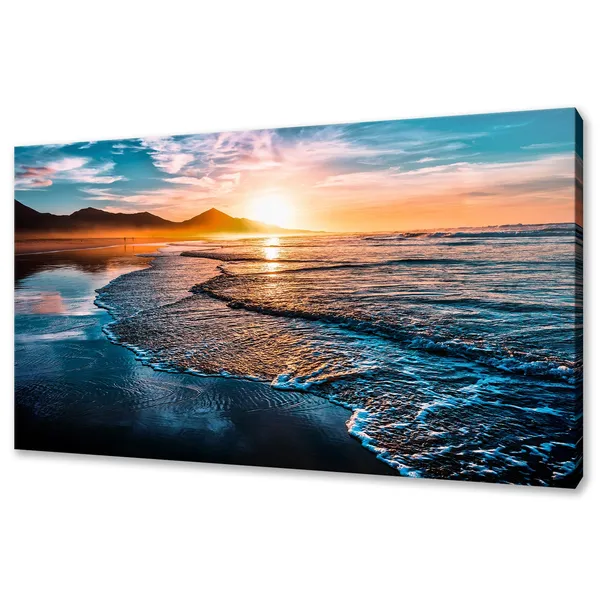 Beach Sunset, Modern Coastal Home Decor Art Print