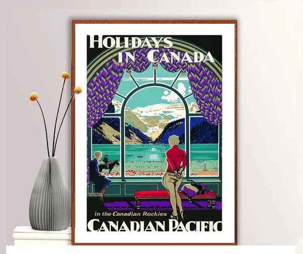Holidays In Canada Vintage Travel Poster