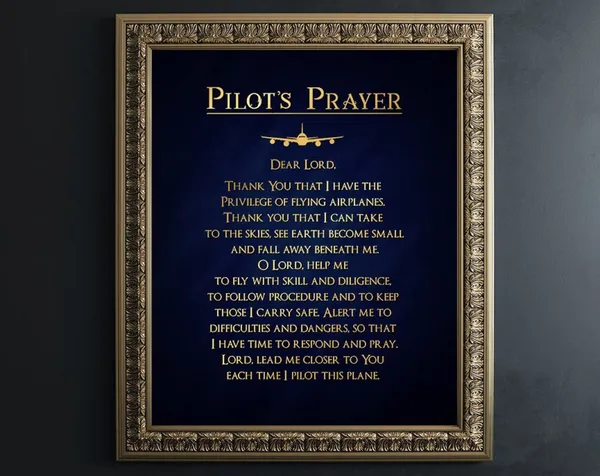 Pilot Prayer Aviation Art Print, Gift for Men