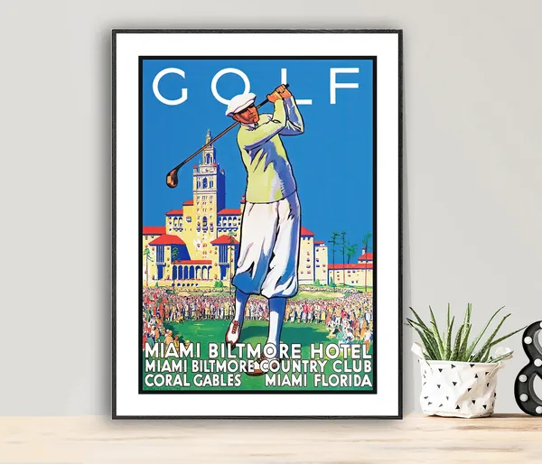 Golf Miami Vintage Sport Poster, Travel Poster