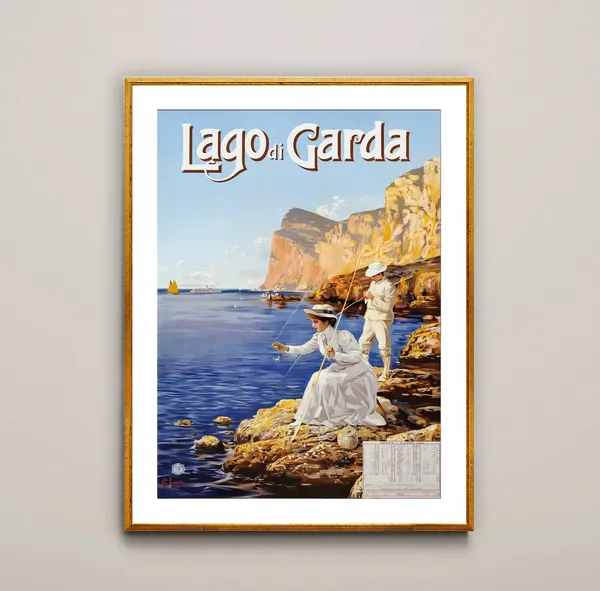 Lago Di Garda Vintage Travel Poster, Italy