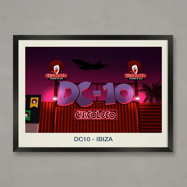 DC10 Nightclub Poster, Nightclub Travel Poster