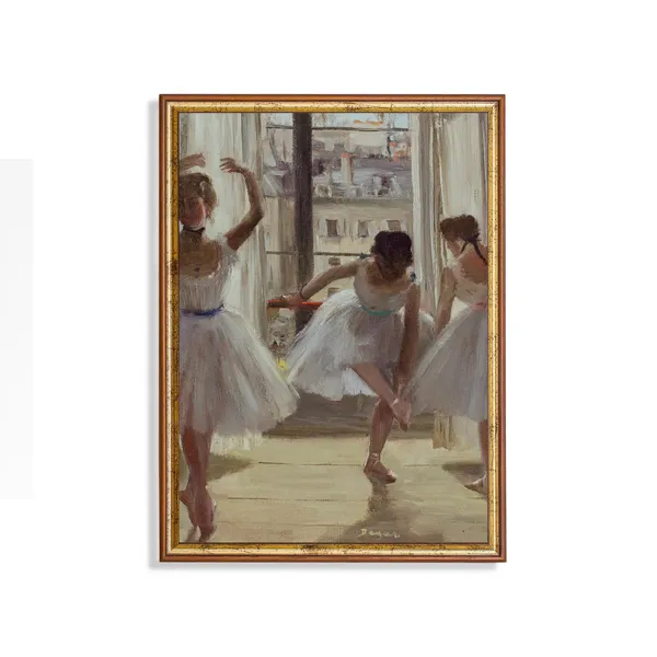 Vintage Ballet Dance Print, Three Dancers Portrait