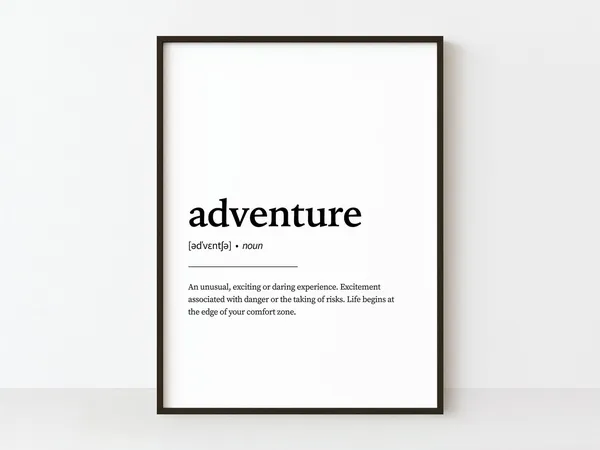 Adventure Definition Travel Quote Art Print