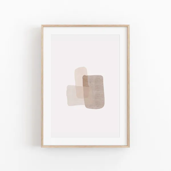 Abstract Beige Modern Art Print, Neutral Decor