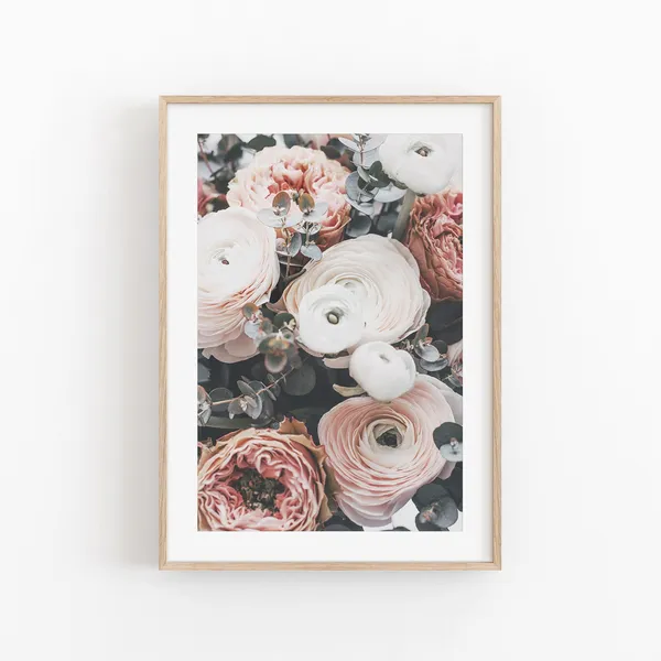 Peonies Floral Art Print, Desert Flowers Decor