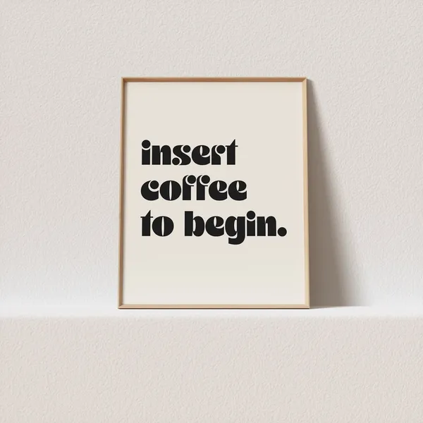Retro Coffee Poster Print, Vintage Typography