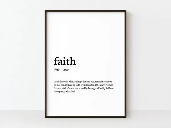 Faith Definition Religious Quote Art Print
