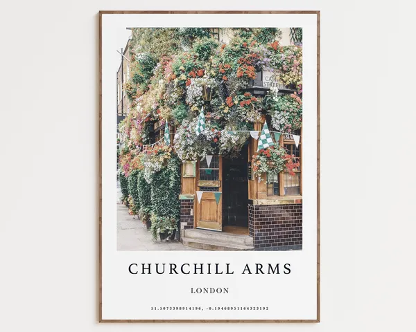 London Cityscape Photography Art Print, Churchill Arms