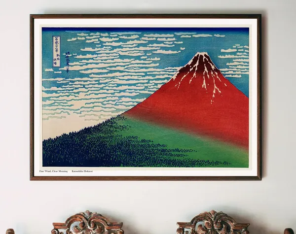 Fine Wind, Clear Morning Red Fuji Vintage Art Print
