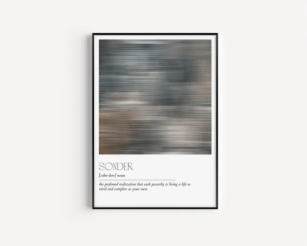 Sonder Definition Minimalist Art Print, Word Typography