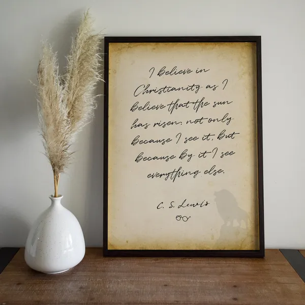 C.S. Lewis Christian Word Art, Wall Art Print