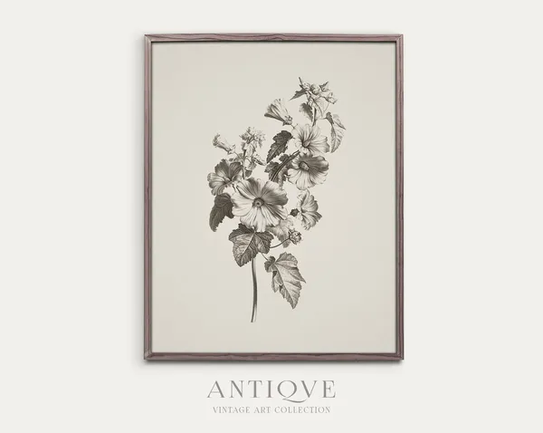 Vintage Flower Sketch Botanical Art Print