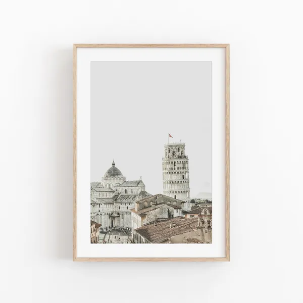 Tower Of Pisa Cityscape Art Print, Italy View