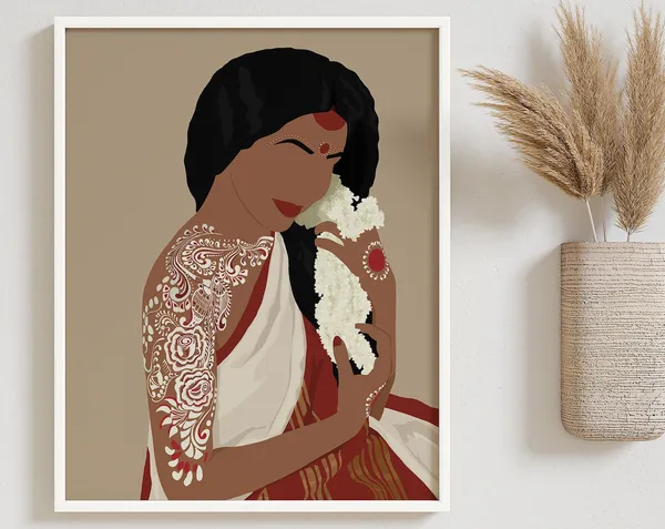 Bengali Woman Art, Kolkata Wall Art Print
