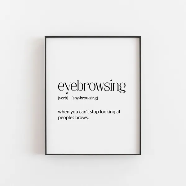 Eyebrowsing Dictionary Art Print, Beauty Salon Decor