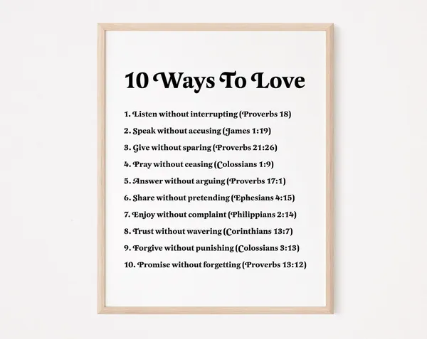 10 Ways To Love Christian Quote Art Print