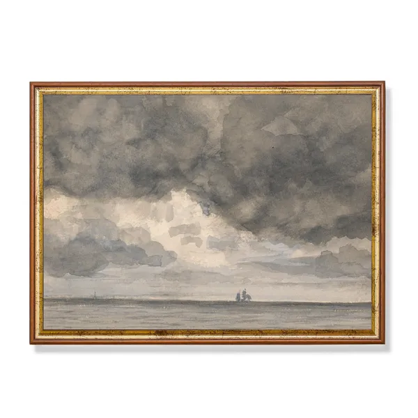 Vintage Seascape Painting Antique Ocean Poster