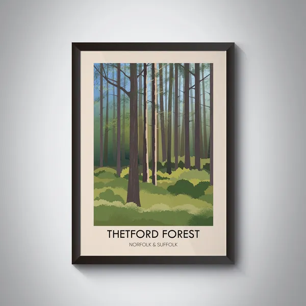 Thetford Forest Vintage Travel Poster, East Anglia