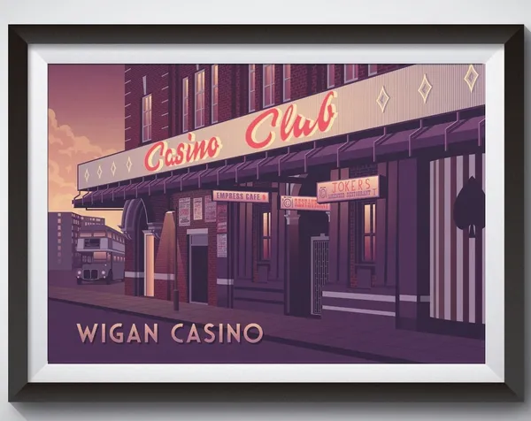 Wigan Casino Nightclub Poster, Northern Soul Travel Poster