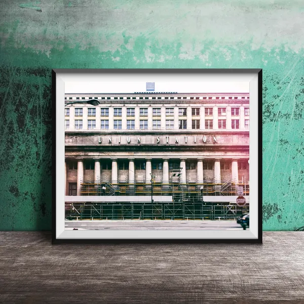 Union Station Chicago Sign, Downtown Chicago Art Print
