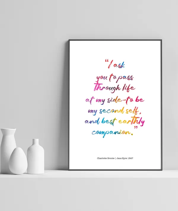 My Second Self Best Earthly Companion Quote Print