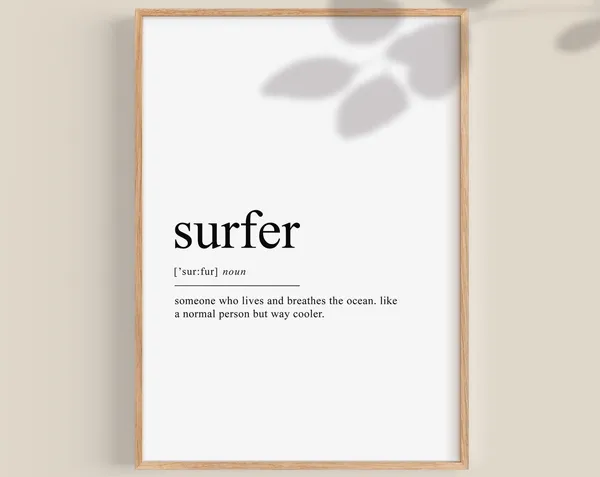 Surfer Definition Art Print, Surf Decor Wall Art