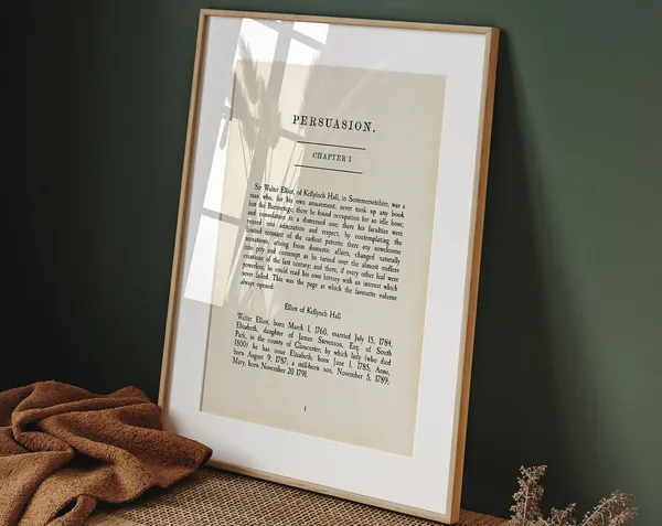 Jane Austen Persuasion Literary Art Print