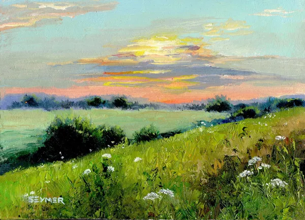 Tuscany Meadow Summer Landscape Oil Art Print