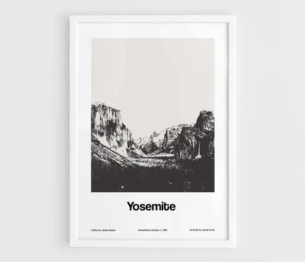 Yosemite National Park Minimalist Travel Poster