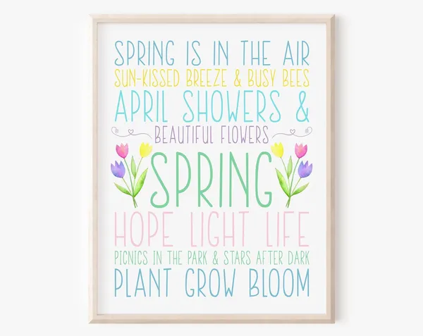 Spring Seasonal Words and Sayings Art Print