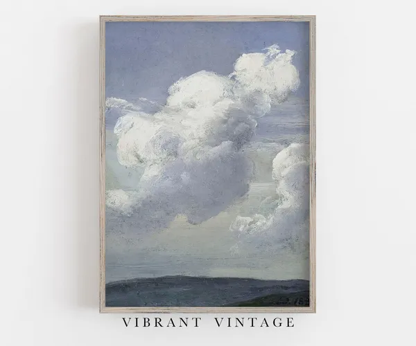 Clouds Vintage Minimalist Farmhouse Art Print