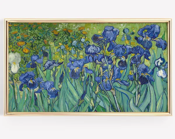 Van Gogh Irises Vintage Floral Art Print