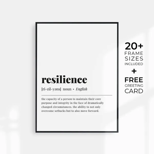 Resilience Definition Motivational Office Art Print