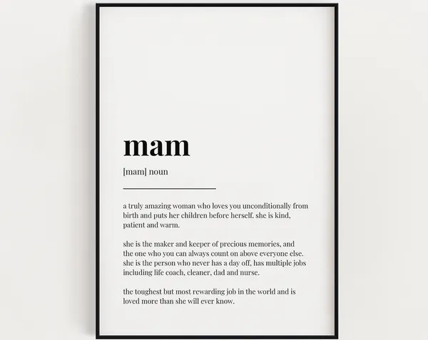 Mam Definition Quote Art Print, Gift For Mom