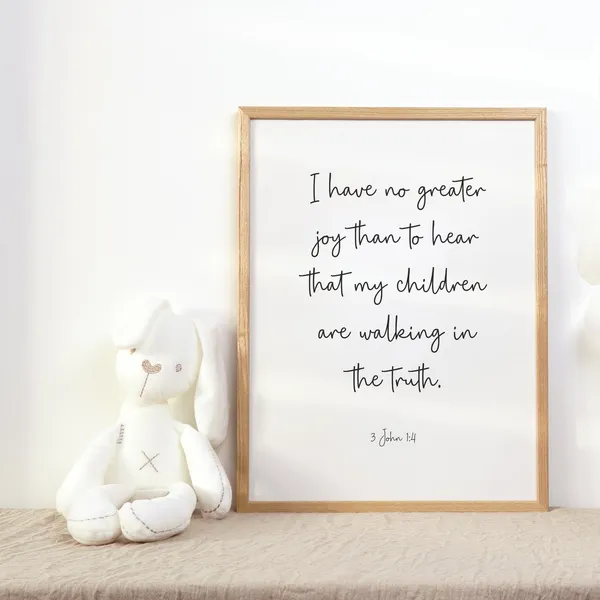 3 John Children Are Walking in the Truth, Minimalist Art Print