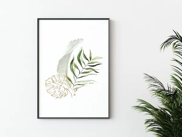 Monstera Botanical Leaf Art Print for Living Rooms