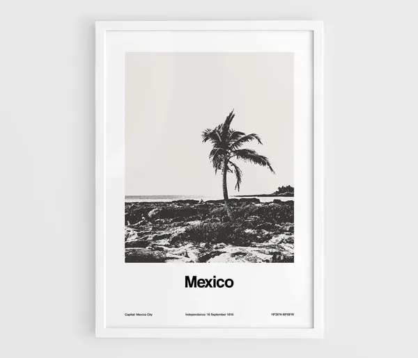 Mexico Travel Poster, Minimalist Gulf of Mexico