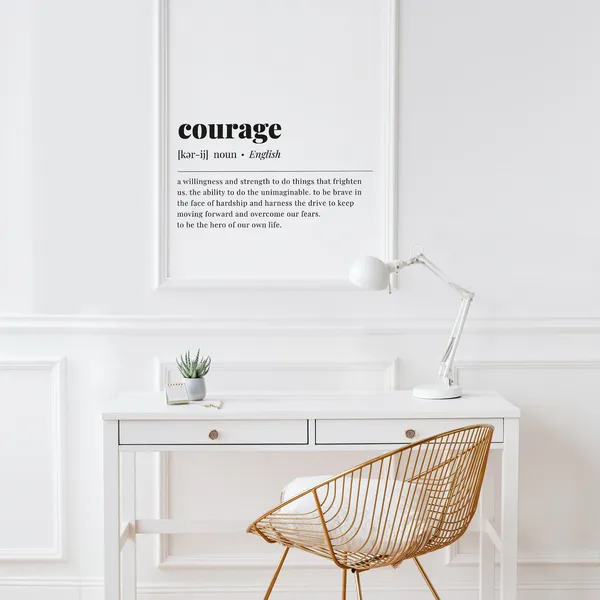 Courage Definition Quote Typography Art Print