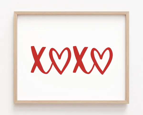 Xoxo Minimalist Valentine Art Print, Xo Typography