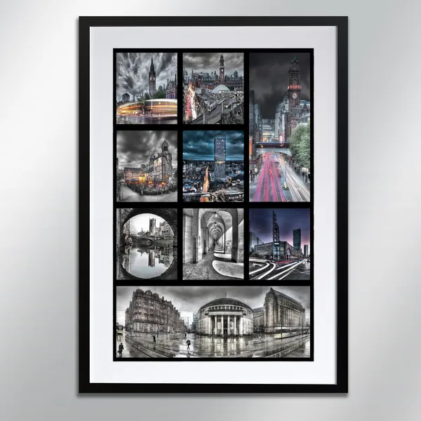Manchester Montage Signed Art Print, Cityscape