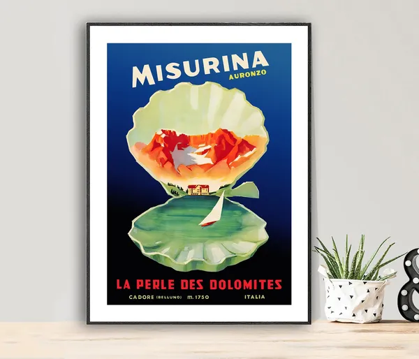 Misurina Pearl Of The Dolomites Vintage Travel Poster