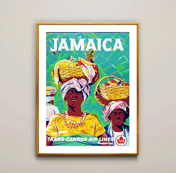 Jamaica Vintage Travel Poster, Tropical Destination