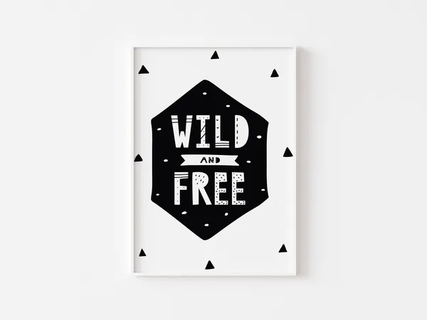 Wild And Free Scandi Nursery Minimalist Art Print