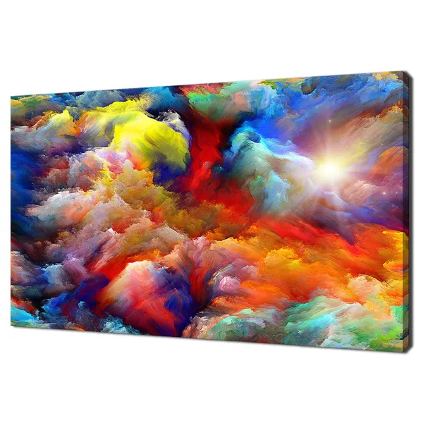 Colourful Rainbow Dreamy Clouds Abstract Art Print