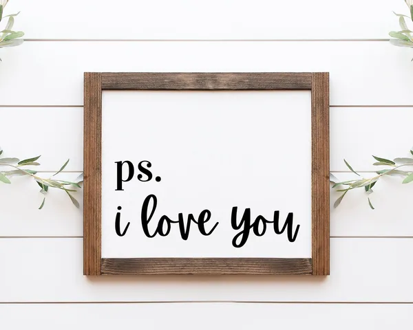 Ps I Love You Sign Valentine Love Quote Art Print